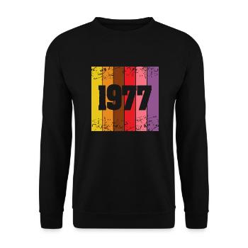 1977 - Sweat-shirt Unisexe - noir - Devant - Alina (178cm) & Michal (187cm)