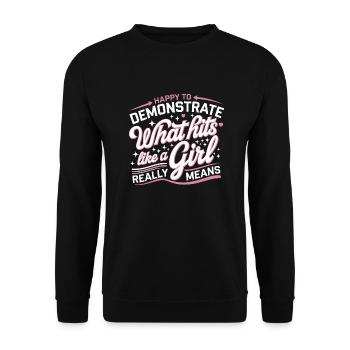 Strength and self-confidence in karate - Unisex Sweatshirt - black - Front - Alina (178cm) & Michal (187cm)