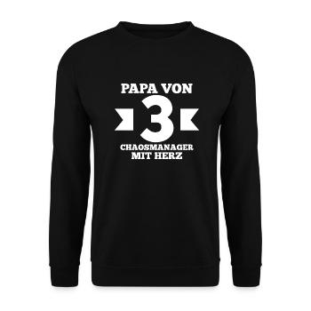 Dad of 3 children - Unisex Sweatshirt - black - Front - Alina (178cm) & Michal (187cm)
