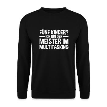 Dad of 5 children - Unisex Sweatshirt - black - Front - Alina (178cm) & Michal (187cm)