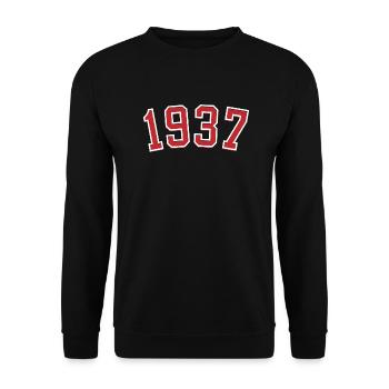 Année de naissance sport 1937 - Sweat-shirt Unisexe - noir - Devant - Alina (178cm) & Michal (187cm)