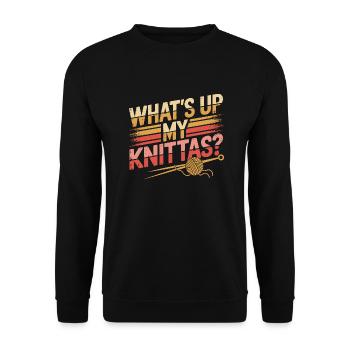 Creative humor for knitting lovers - Unisex Sweatshirt - black - Front - Alina (178cm) & Michal (187cm)
