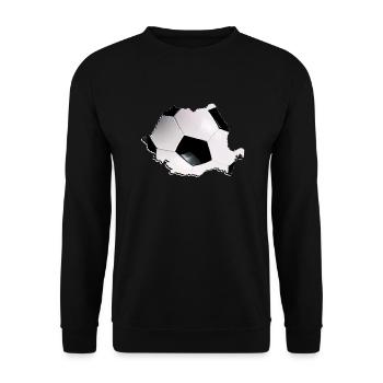 La carte de la Roumanie encadre le vrai football - Sweat-shirt Unisexe - noir - Devant - Alina (178cm) & Michal (187cm)