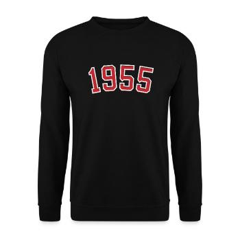 Année de naissance sport 1955 - Sweat-shirt Unisexe - noir - Devant - Alina (178cm) & Michal (187cm)