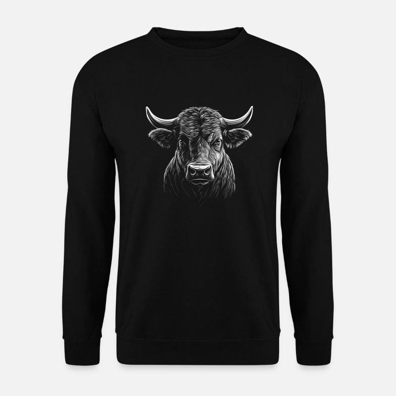 Stier Kopf - Unisex Pullover - Schwarz