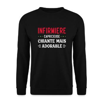 Adorable Nurse - Unisex Sweatshirt - black - Front - Alina (178cm) & Michal (187cm)