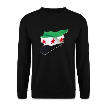 Drapeau de la Syrie en Syrie Carte 2 - Sweat-shirt Unisexe - noir - Devant - Alina (178cm) & Michal (187cm)