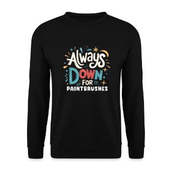 Toujours à la recherche de pinceaux Passionné d’art - Sweat-shirt Unisexe - noir - Devant - Alina (178cm) & Michal (187cm)