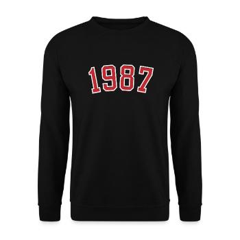 Year of birth sport 1987 - Unisex Sweatshirt - black - Front - Alina (178cm) & Michal (187cm)