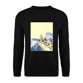 Retro Los Angeles Santa Monica Pier - Unisex Sweatshirt - black - Front - Alina (178cm) & Michal (187cm)