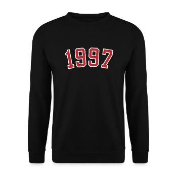 Year of birth sport 1997 - Unisex Sweatshirt - black - Front - Alina (178cm) & Michal (187cm)