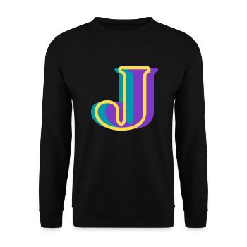 Lettre j multicolore - Sweat-shirt Unisexe - noir - Devant - Alina (178cm) & Michal (187cm)