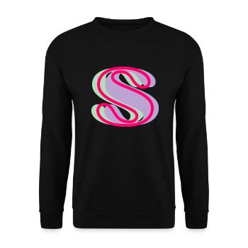 Lettre s multicolore - Sweat-shirt Unisexe - noir - Devant - Alina (178cm) & Michal (187cm)