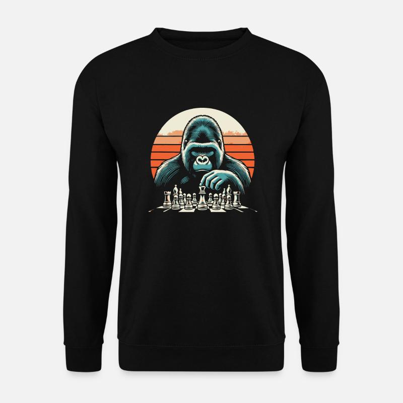 Le singe joue aux échecs - Sweat-shirt Unisexe - noir