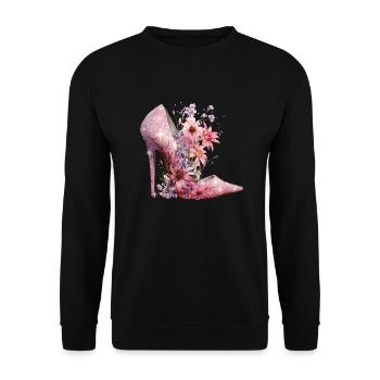 High Heel Liebhaber Glitzer Schuhe Damen Geschenk - Unisex Pullover - Schwarz - Vorne - Alina (178cm) & Michal (187cm)