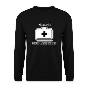 Medizinische Geräte - "Erste Hilfe, Ersthelfer" - Unisex Pullover - Schwarz - Vorne - Alina (178cm) & Michal (187cm)