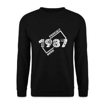 Born in 1987 - Unisex Sweatshirt - black - Front - Alina (178cm) & Michal (187cm)