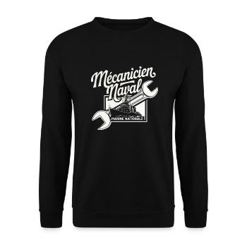 Mécanicien Naval Marine Nationale - Sweat-shirt Unisexe - noir - Devant - Alina (178cm) & Michal (187cm)