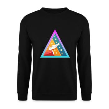 Life Fly Free - Unisex Sweatshirt - black - Front - Alina (178cm) & Michal (187cm)
