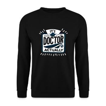 It's Doctor Actually 15 - Unisex Pullover - Schwarz - Vorne - Alina (178cm) & Michal (187cm)