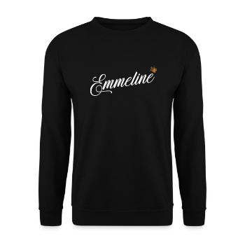Emmeline Custom Name for Women Kids Toddlers - - Unisex Sweatshirt - black - Front - Alina (178cm) & Michal (187cm)