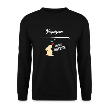Verputzerin Ostern Geschenk Verputzerei Verputzer - Unisex Pullover - Schwarz - Vorne - Alina (178cm) & Michal (187cm)