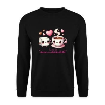 You're the sugar in my cup of tea, Valentine's Day - Unisex Sweatshirt - black - Front - Alina (178cm) & Michal (187cm)