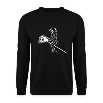 Steckenpferd Hobby Horsing - Unisex Pullover - Schwarz - Vorne - Alina (178cm) & Michal (187cm)