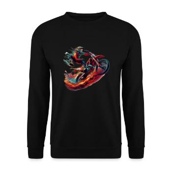 Motorrad,Motorcross dirtbike - Unisex Pullover - Schwarz - Vorne - Alina (178cm) & Michal (187cm)