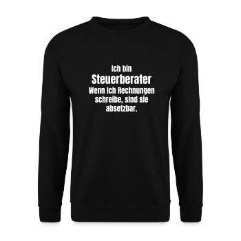 Steuerberaters Rechnungen absetzbar - Unisex Pullover - Schwarz - Vorne - Alina (178cm) & Michal (187cm)
