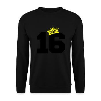 16 king - Unisex Sweatshirt - black - Front - Alina (178cm) & Michal (187cm)