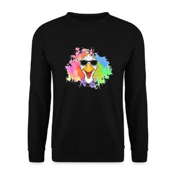 Goose - Unisex Sweatshirt - black - Front - Alina (178cm) & Michal (187cm)