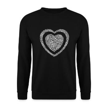 ICH LIEBE DICH (Herz) - Unisex Pullover - Schwarz - Vorne - Alina (178cm) & Michal (187cm)