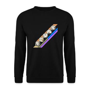 Retro Minimalist Polyhedral Dice Set Tabletop RPGP - Unisex Sweatshirt - black - Front - Alina (178cm) & Michal (187cm)