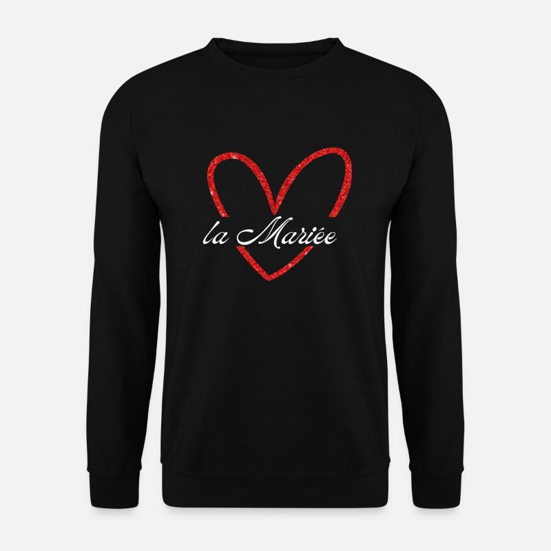 Die Glitzerbraut mit rotem Herz - Unisex Pullover - Schwarz