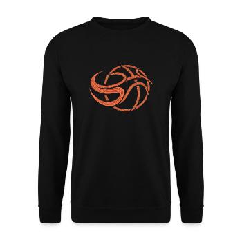 Abstrakter Basketball - Unisex Pullover - Schwarz - Vorne - Alina (178cm) & Michal (187cm)
