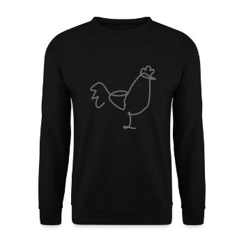 Huhn Hahn Bauernhof Geschenk - Unisex Pullover - Schwarz - Vorne - Alina (178cm) & Michal (187cm)