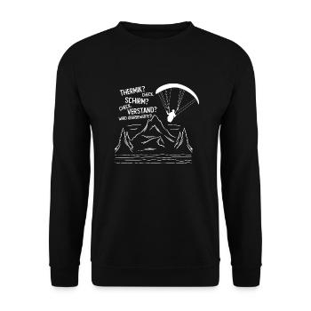 Schirm Check Verstand überbewertet Paragleiter - Unisex Pullover - Schwarz - Vorne - Alina (178cm) & Michal (187cm)
