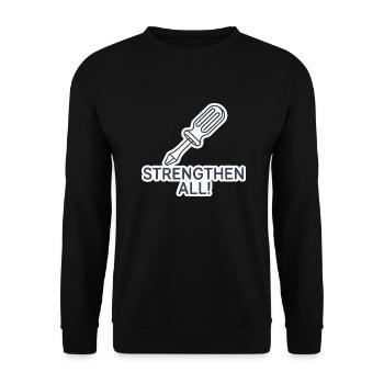 STRENGTHEN ALL - Unisex Sweatshirt - black - Front - Alina (178cm) & Michal (187cm)