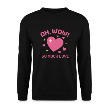 Oh Wow - Design de cœur rétro avec tant d’amour - Sweat-shirt Unisexe - noir - Devant - Alina (178cm) & Michal (187cm)