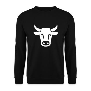 Tête de bovin vache - Sweat-shirt Unisexe - noir - Devant - Alina (178cm) & Michal (187cm)