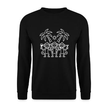 Singes de fête Palmiers de vacances - Sweat-shirt Unisexe - noir - Devant - Alina (178cm) & Michal (187cm)