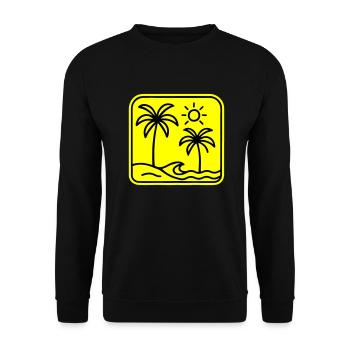 Plage de Palm Trees - Sweat-shirt Unisexe - noir - Devant - Alina (178cm) & Michal (187cm)