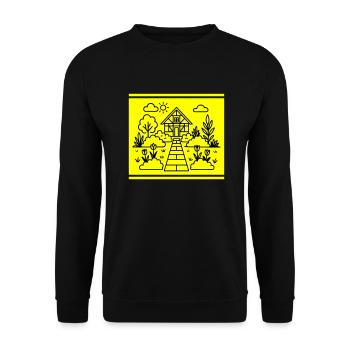 Schrebergarten Garten Natur - Unisex Pullover - Schwarz - Vorne - Alina (178cm) & Michal (187cm)