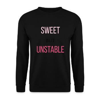 Sweet but Unstable Soft Grunge Quote Shirt - Unisex Sweatshirt - black - Front - Alina (178cm) & Michal (187cm)