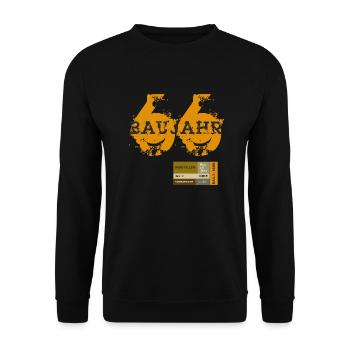 Baujahr 1966 schrift - Unisex Pullover - Schwarz - Vorne - Alina (178cm) & Michal (187cm)