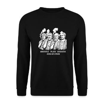 Les philosophes de l’Antiquité fument de l’herbe - Sweat-shirt Unisexe - noir - Devant - Alina (178cm) & Michal (187cm)
