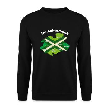 Plan du texte de l’Achterhoek - Sweat-shirt Unisexe - noir - Devant - Alina (178cm) & Michal (187cm)