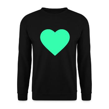 the light green heart - Unisex Pullover - Schwarz - Vorne - Alina (178cm) & Michal (187cm)