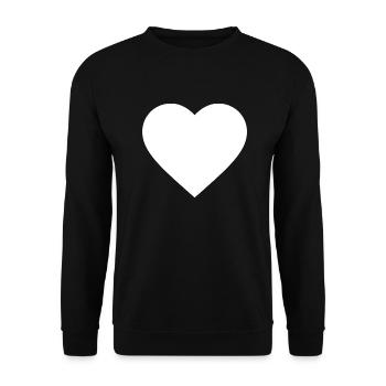 Le cœur blanc - Sweat-shirt Unisexe - noir - Devant - Alina (178cm) & Michal (187cm)